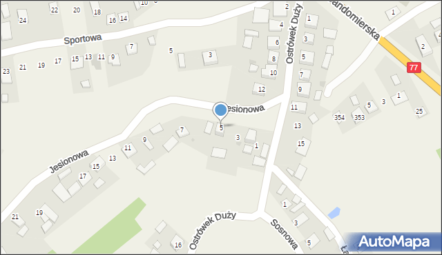 Turbia, Jesionowa, 5, mapa Turbia