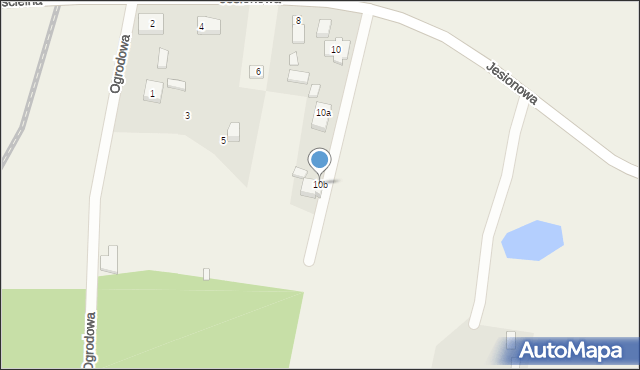 Tychnowy, Jesionowa, 10b, mapa Tychnowy
