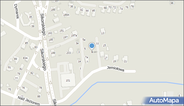 Tychy, Jemiołowa, 9, mapa Tychów