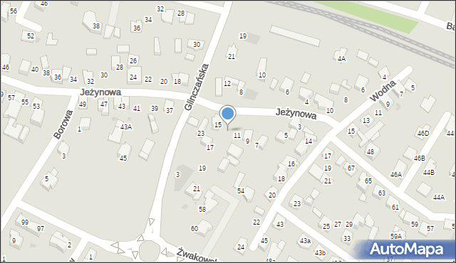 Tychy, Jeżynowa, 13, mapa Tychów