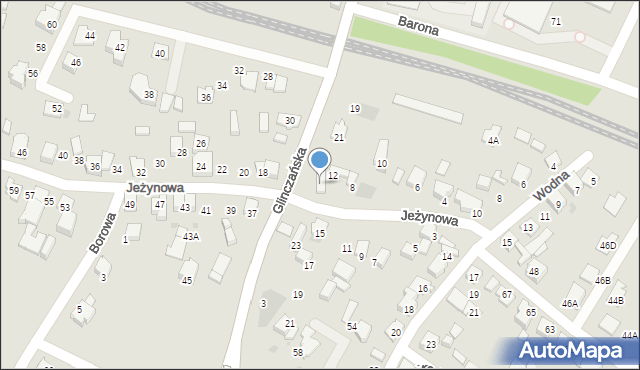 Tychy, Jeżynowa, 14, mapa Tychów