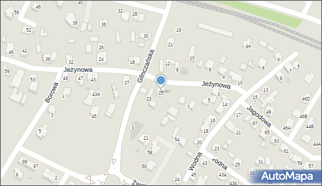 Tychy, Jeżynowa, 15, mapa Tychów