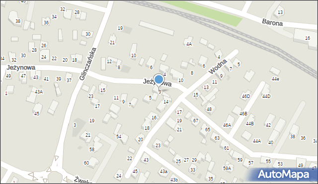 Tychy, Jeżynowa, 3, mapa Tychów