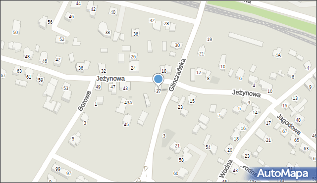 Tychy, Jeżynowa, 37, mapa Tychów