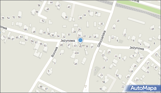 Tychy, Jeżynowa, 41, mapa Tychów