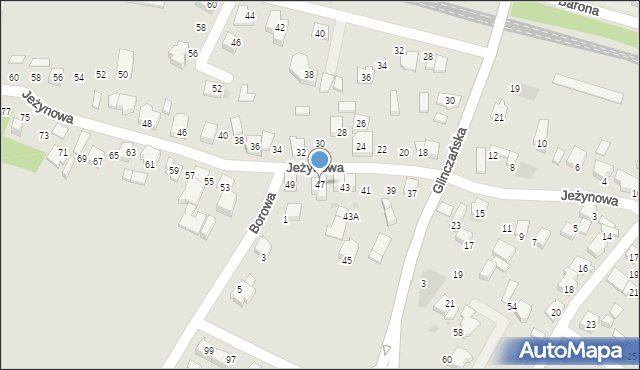 Tychy, Jeżynowa, 47, mapa Tychów