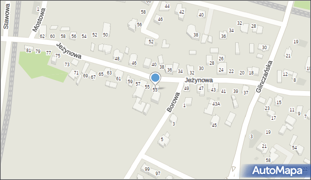 Tychy, Jeżynowa, 53, mapa Tychów