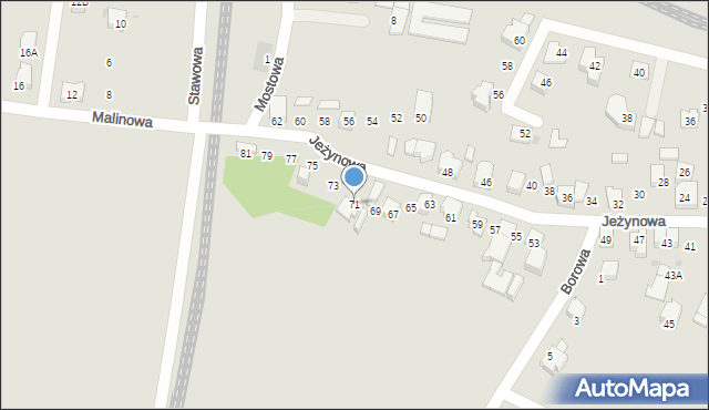Tychy, Jeżynowa, 71, mapa Tychów