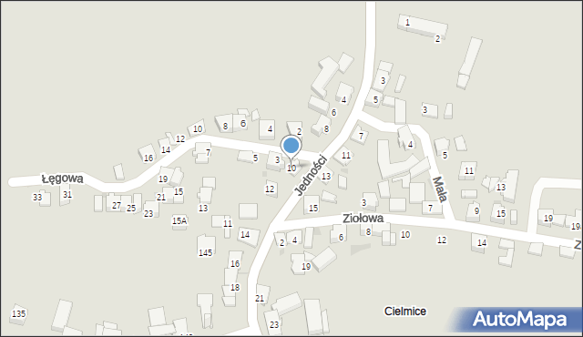 Tychy, Jedności, 10, mapa Tychów