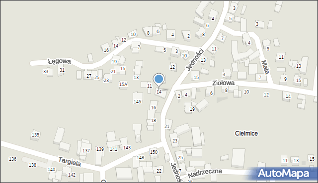 Tychy, Jedności, 14, mapa Tychów