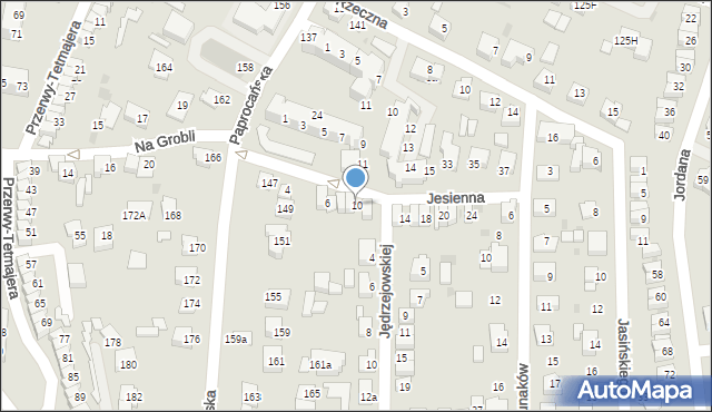 Tychy, Jesienna, 10, mapa Tychów