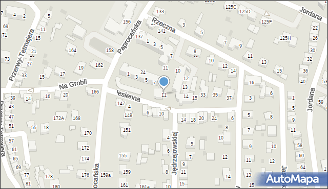 Tychy, Jesienna, 11, mapa Tychów