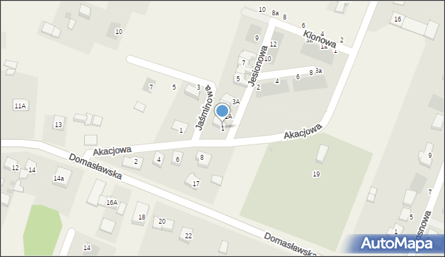 Tyniec Mały, Jesionowa, 1, mapa Tyniec Mały