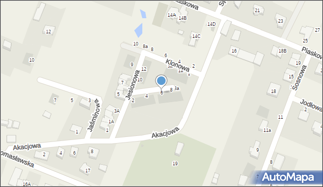 Tyniec Mały, Jesionowa, 6, mapa Tyniec Mały