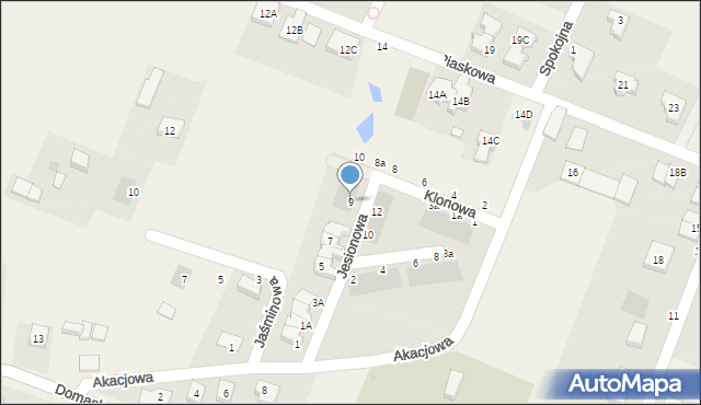 Tyniec Mały, Jesionowa, 9, mapa Tyniec Mały