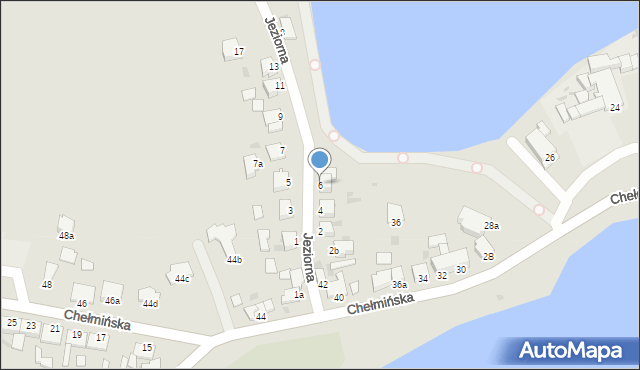 Wąbrzeźno, Jeziorna, 6, mapa Wąbrzeźno
