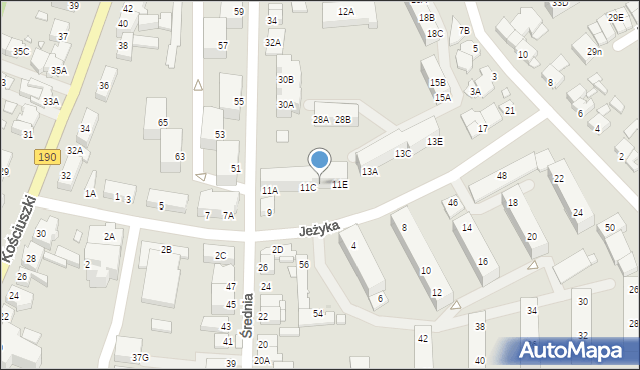 Wągrowiec, Jeżyka, 11D, mapa Wągrowiec