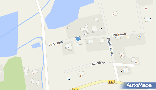 Warkały, Jeżynowa, 5, mapa Warkały