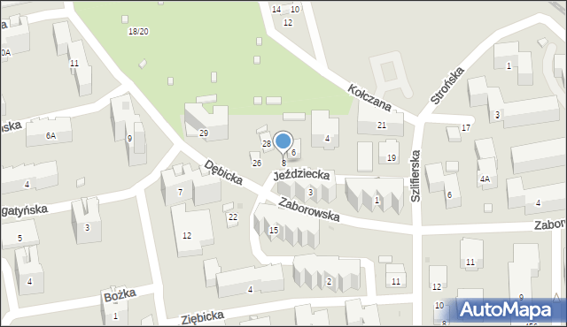 Warszawa, Jeździecka, 8, mapa Warszawy