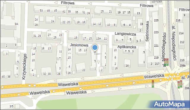Warszawa, Jesionowa, 9, mapa Warszawy