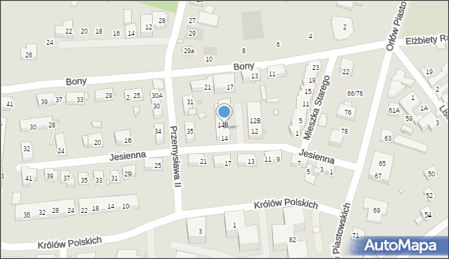 Warszawa, Jesienna, 14A, mapa Warszawy