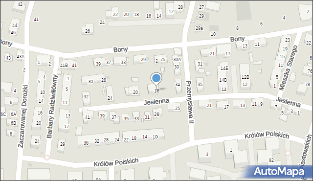 Warszawa, Jesienna, 16, mapa Warszawy