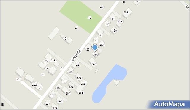 Warszawa, Jeziorki, 26A, mapa Warszawy