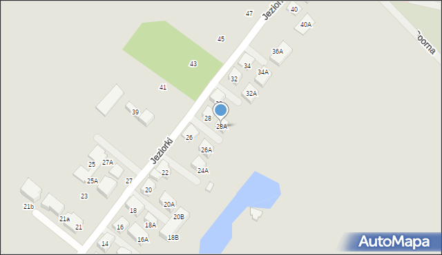 Warszawa, Jeziorki, 28A, mapa Warszawy