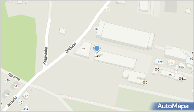Warszawa, Jeziorki, 74A, mapa Warszawy