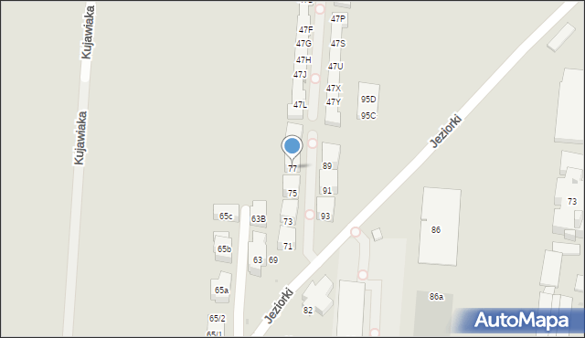 Warszawa, Jeziorki, 77, mapa Warszawy