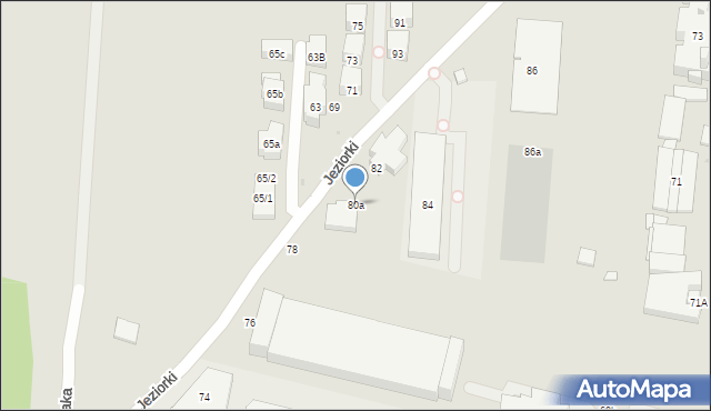 Warszawa, Jeziorki, 80a, mapa Warszawy