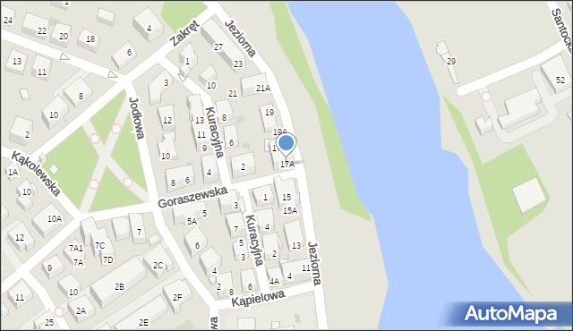 Warszawa, Jeziorna, 17A, mapa Warszawy