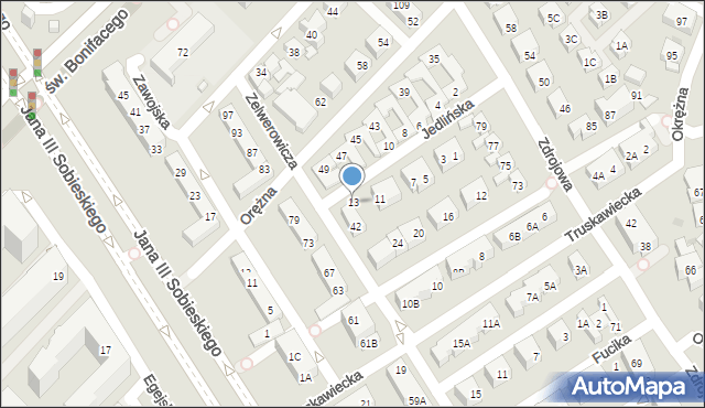 Warszawa, Jedlińska, 13, mapa Warszawy