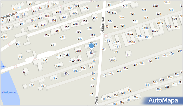 Warszawa, Jeziorowa, 39A, mapa Warszawy