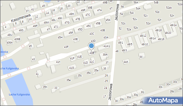 Warszawa, Jeziorowa, 41B, mapa Warszawy