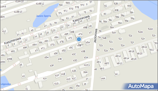 Warszawa, Jeziorowa, 45B, mapa Warszawy