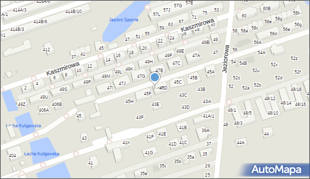 Warszawa, Jeziorowa, 45E, mapa Warszawy