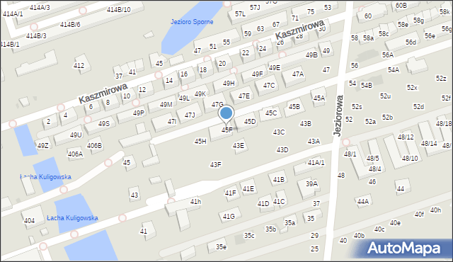 Warszawa, Jeziorowa, 45F, mapa Warszawy