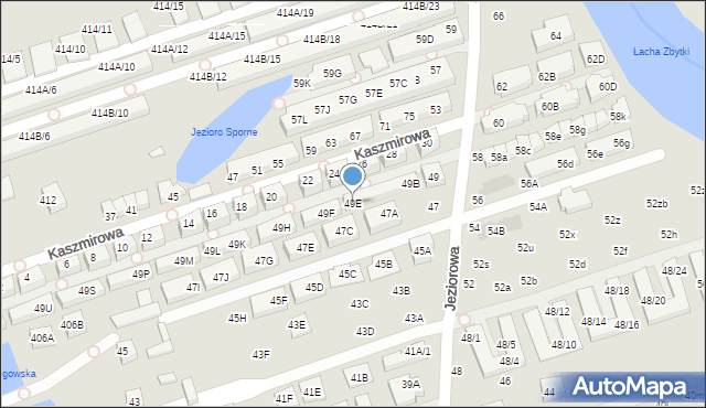 Warszawa, Jeziorowa, 49E, mapa Warszawy