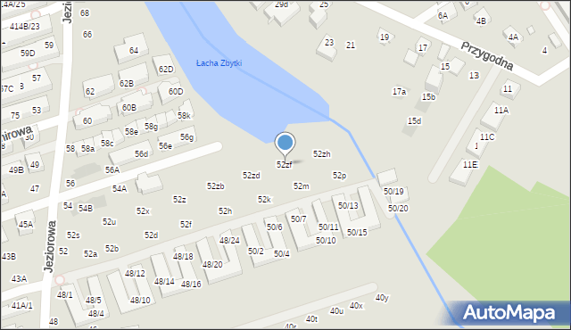 Warszawa, Jeziorowa, 52zf, mapa Warszawy