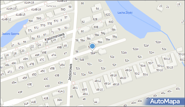 Warszawa, Jeziorowa, 54A, mapa Warszawy