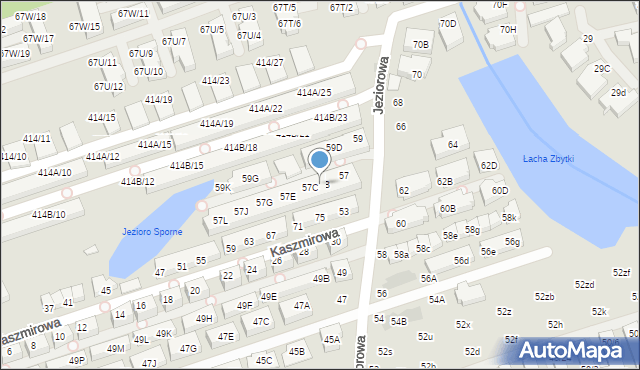 Warszawa, Jeziorowa, 57B, mapa Warszawy