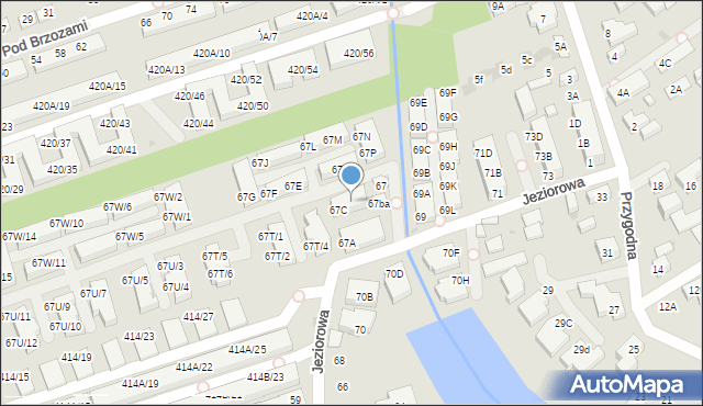 Warszawa, Jeziorowa, 67D, mapa Warszawy