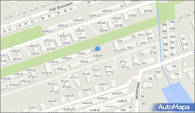 Warszawa, Jeziorowa, 67W/1, mapa Warszawy