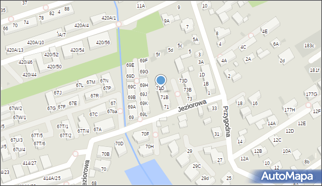 Warszawa, Jeziorowa, 71C, mapa Warszawy