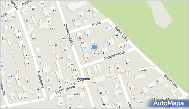 Warszawa, Jedwabnicka, 1, mapa Warszawy