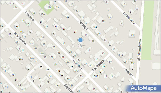 Warszawa, Jerzego, 13, mapa Warszawy