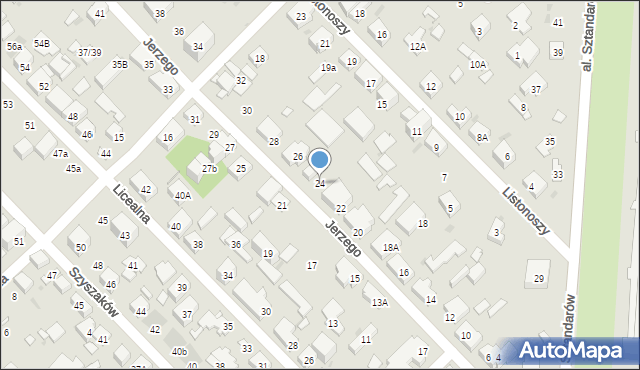 Warszawa, Jerzego, 24, mapa Warszawy