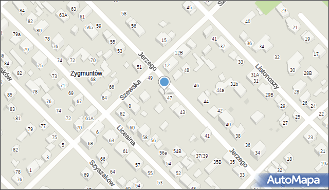 Warszawa, Jerzego, 47A, mapa Warszawy