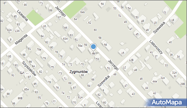 Warszawa, Jerzego, 55, mapa Warszawy